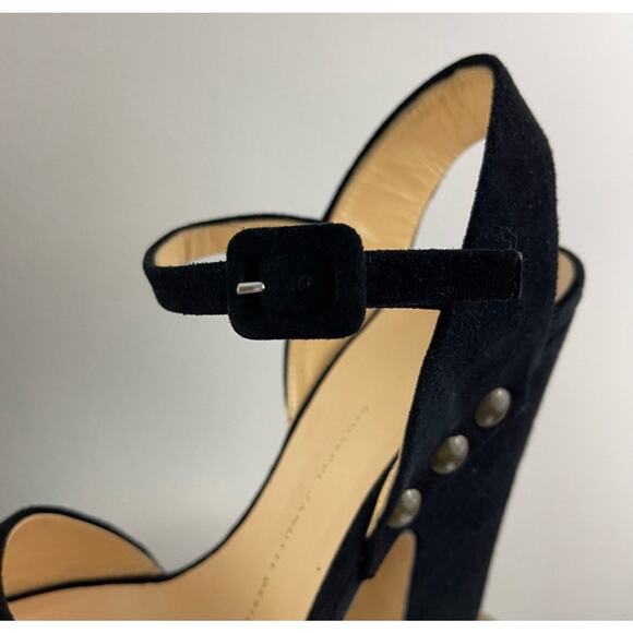 Giuseppe Zanotti Black Suede Studded Platform Sandals - Picture 4 of 11